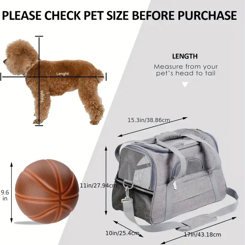 Transportín para mascotas para gatos grandes y medianos, transportín de lados blandos para gatos grandes y medianos y cachorros, transportines para perros