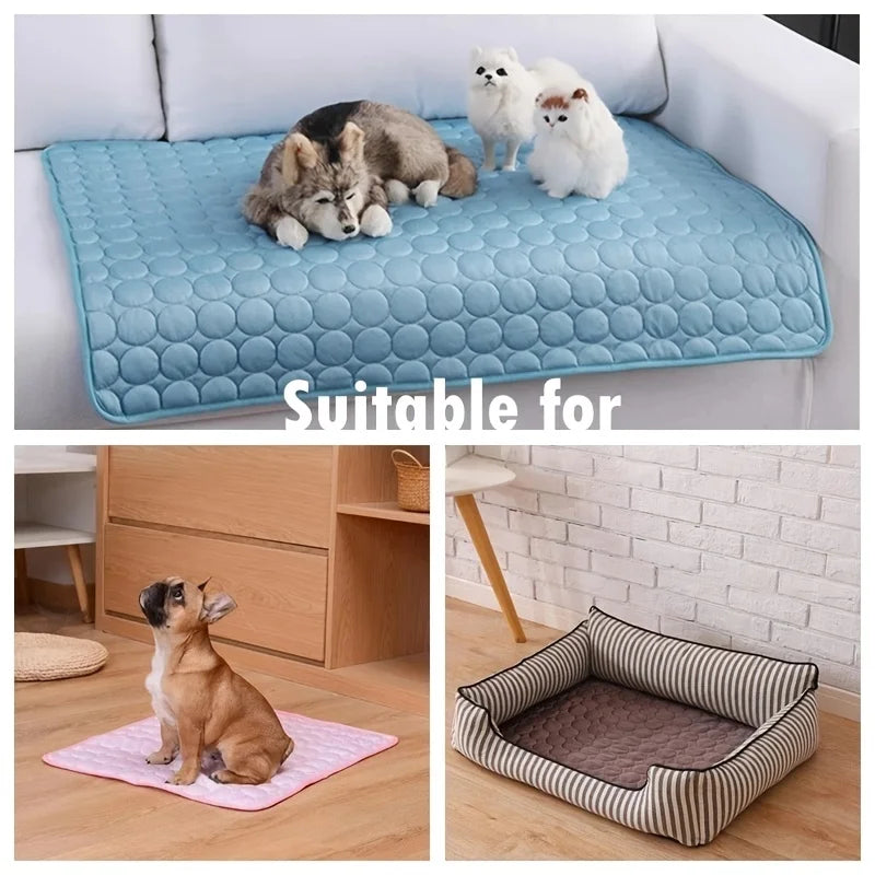 Colchoneta Refrescante para Perros, Cama Fría de Verano para Mascotas, Tamaño Extra Grande Para Perros Pequeños y Grandes, Accesorios para Mascotas, Manta Duradera para Gatos, Manta de Hielo para Gatos y Sofás