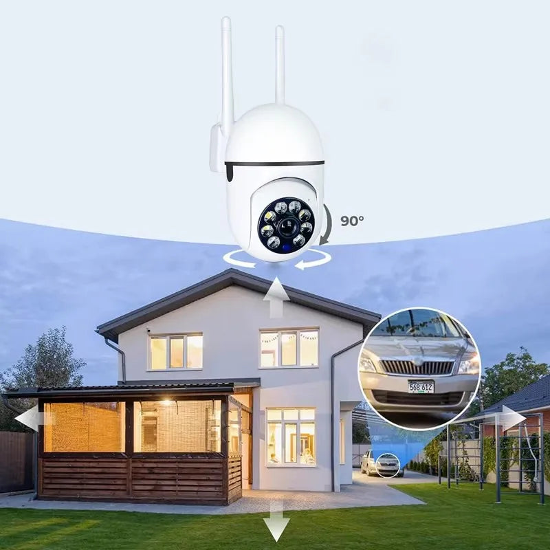 Cámara PTZ de vigilancia de seguridad inalámbrica IP Wifi de 8MP, zoom 4X, seguimiento, audio bidireccional, cámara de visión nocturna a color HD