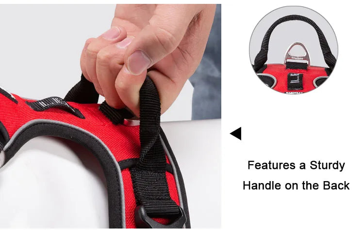 Arnés para Perros de Nylon Reflectante Truelove sin Tirones Ajustable Mediano Grande para Perros Traviesos Chaleco de Seguridad para Coche Correr Pasear
