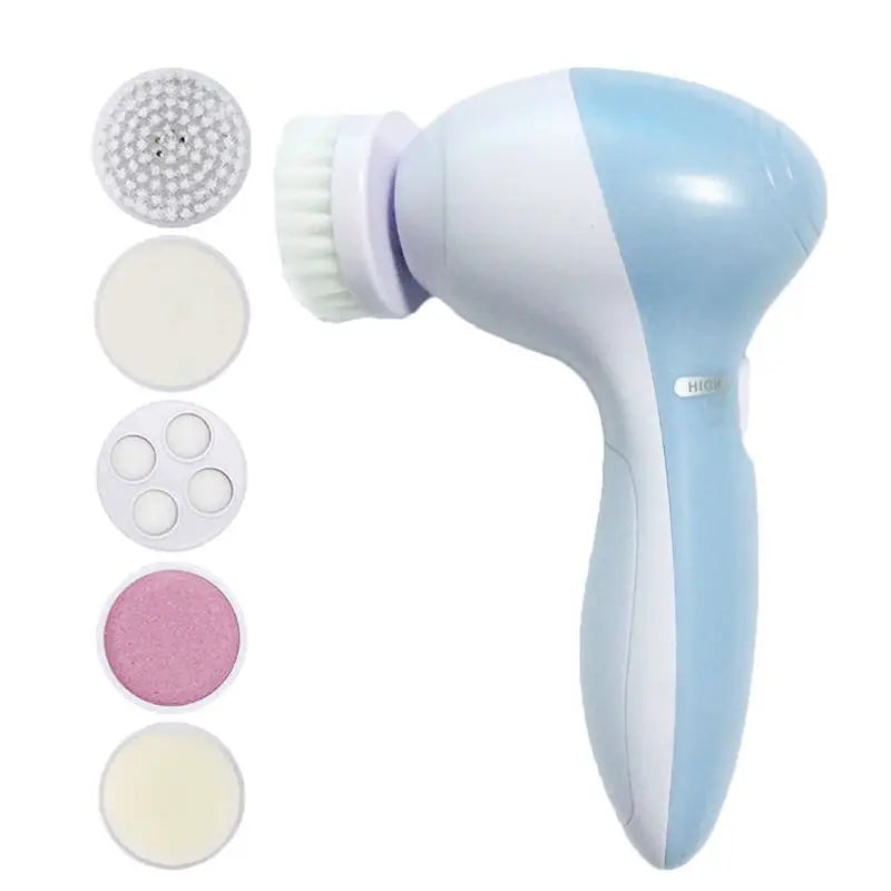 Eléctrico 5 EN 1 Limpiador Facial Eléctrico Cepillo Máquina de Lavado Spa Cuidado de la Piel Masaje Limpieza de Puntos Negros Herramientas Limpiadoras Faciales