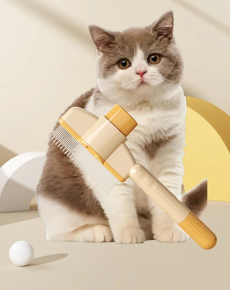 Peine para perros, removedor de pelo para mascotas, cepillo de un botón para perros, cepillo de limpieza automática para gatos, peines de masaje para el aseo de perros, cepillos para productos para mascotas