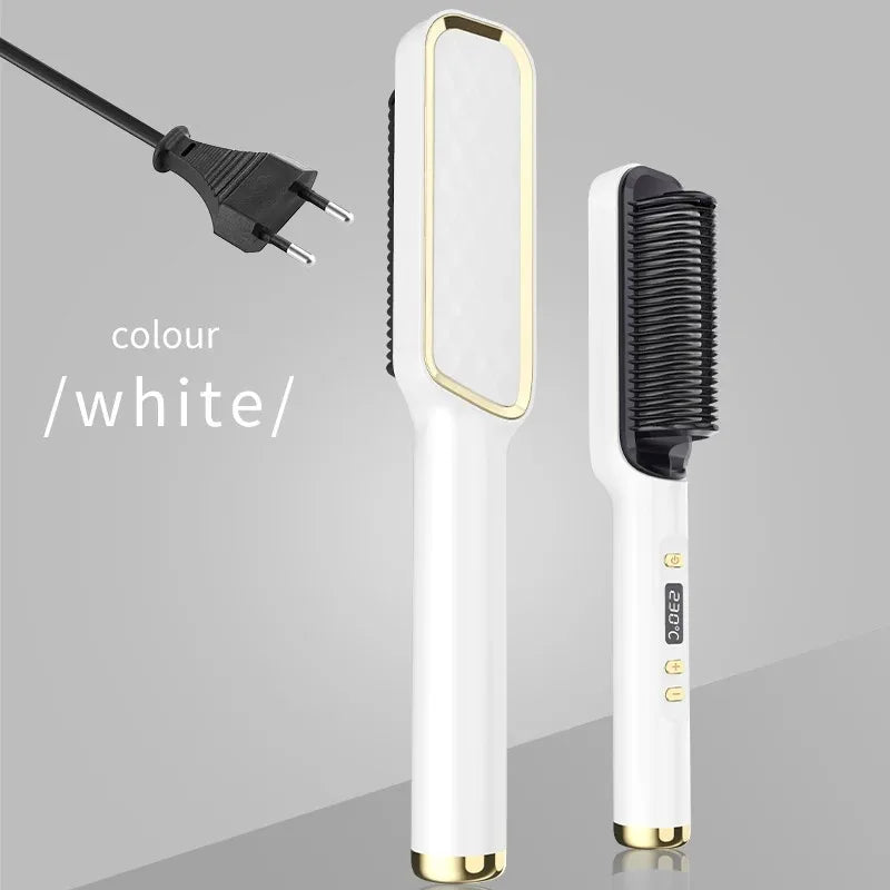 Sunny Hair: Electric Hot Comb Multifunctional Straight Hair Straightener Comb Negative Ion Anti-Scalding Styling Tool Straightening Brush