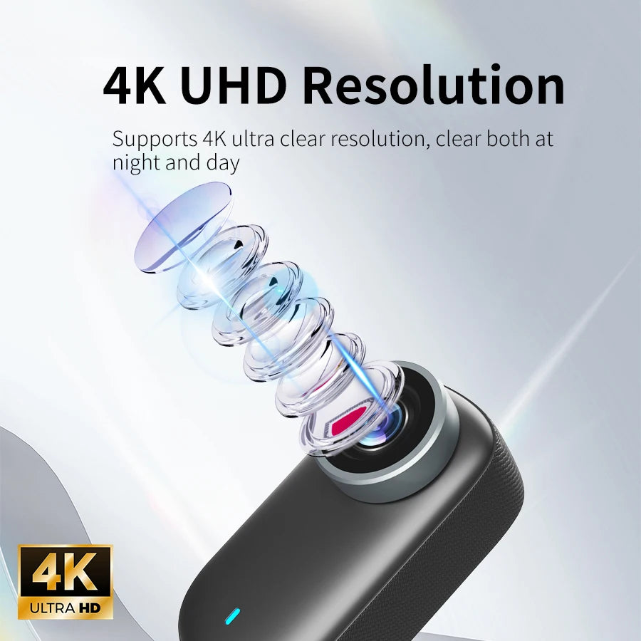 4K WiFi Thumb Sports Camera IP65 Waterproof and Dustproof Sports Camera, Outdoor Cycling Sports Recording Camera