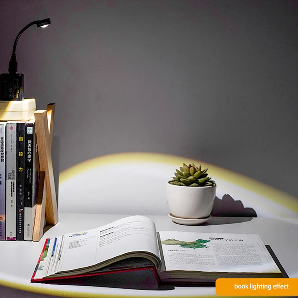 Lámpara de proyección USB de atardecer, luz nocturna de ambiente arcoíris, luz de atardecer para fotografía, selfis, cafeterías, decoración de paredes en vivo