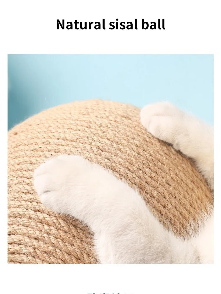 Juguete de bola rascador para gatos, cuerda de sisal para gatitos, tabla de moler patas, rascador para gatos, juguete resistente al desgaste para mascotas, muebles