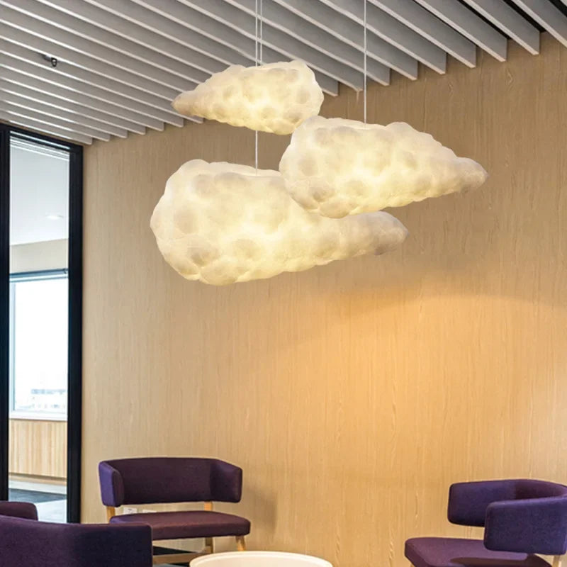 Lámpara Colgante Moderna de Nubes, Lámpara Colgante Blanca para Cafetería, Tienda de Ropa, Dormitorio Comercial, Sala de Estar