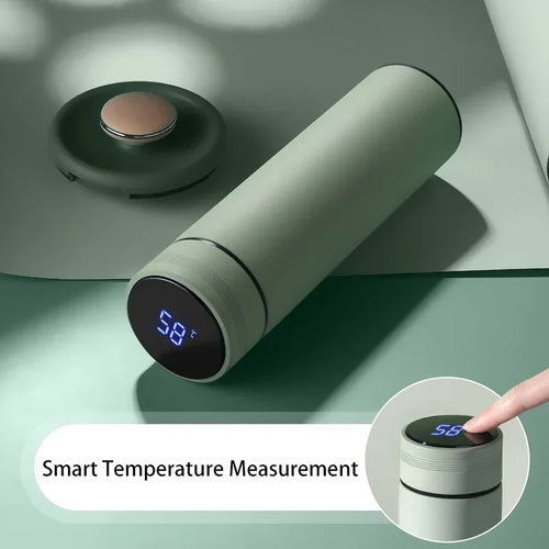 Termo de 500 ml con pantalla de temperatura, botella termo de acero inoxidable con divisiones, taza aislada al vacío para exteriores, regalo del Día del Padre