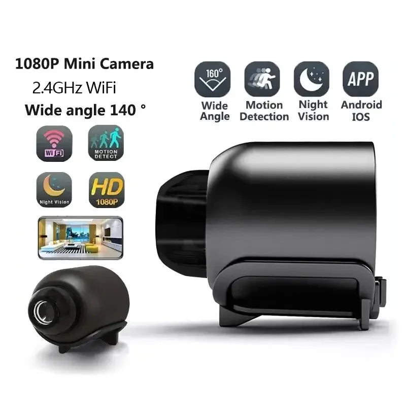 Minicámara X5 1080P HD Wifi Inalámbrica Visión Nocturna Detección de Movimiento Cámara de Video Videocámara de Seguridad para el Hogar Grabadora de Audio y Video