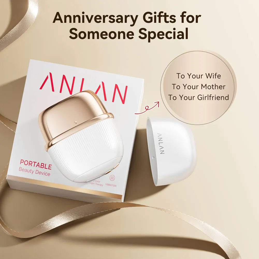 ANLAN Dispositivo de Belleza RF Multipolar EMS Lifting Facial Reafirmante de la Piel Antienvejecimiento Arrugas 3 Colores Luz Cuidado de la Piel Masaje Oro 24K