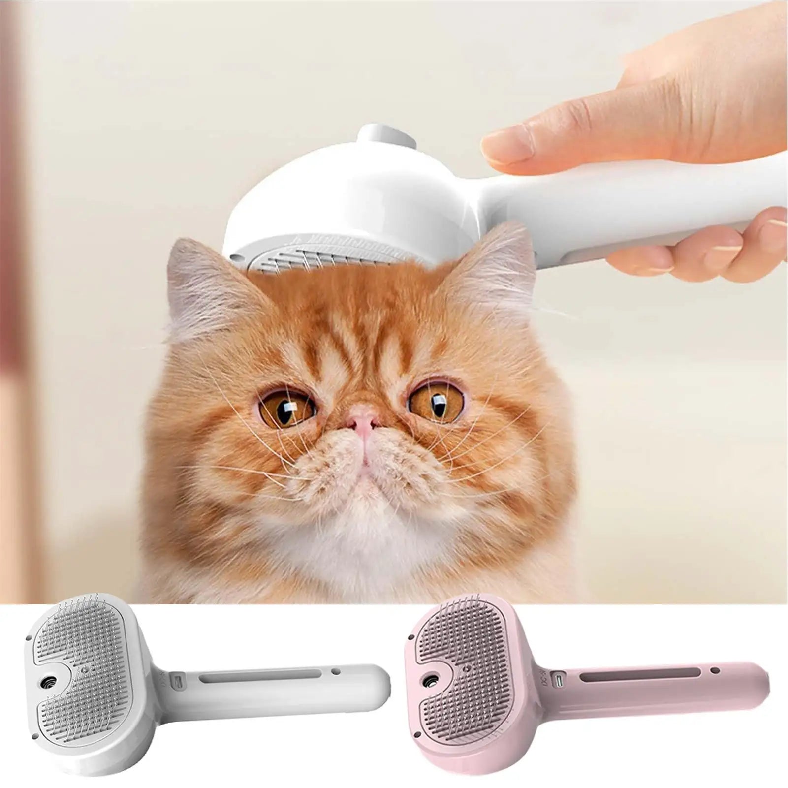 Cepillo para perros al vapor, cepillo eléctrico rociador para gatos, cepillo vaporizador 3 en 1 para perros para masajes, cuidado de mascotas, eliminación de pelo enredado y suelto