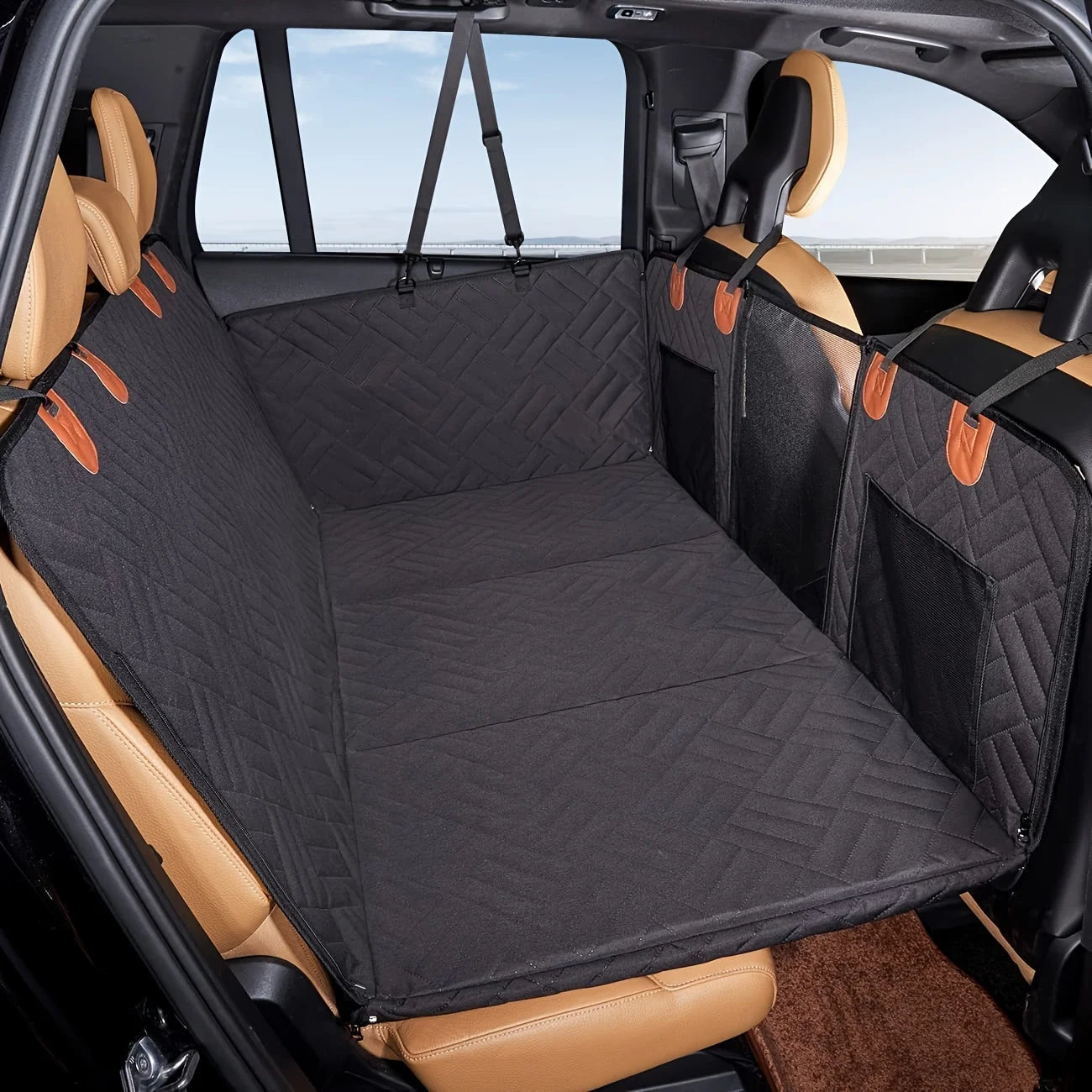 Funda de asiento de coche para perros, funda de asiento impermeable para mascotas, hamaca, a prueba de arañazos, antideslizante, duradera, suave, para asientos traseros de mascotas