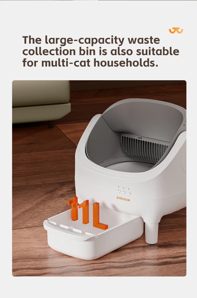 Pokpaw Smart Cat Litter Box 76L Large Automatic Self-cleaning Cats Litter Box Sandbox for cat Toilet Accessories Pet Supplies