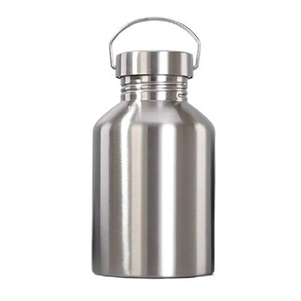 2000ML High Quality Large Capacity Sports Water Bottle Non-insulated Thermos Stainless Steel Travel Mug Outdoor Portable Kettle