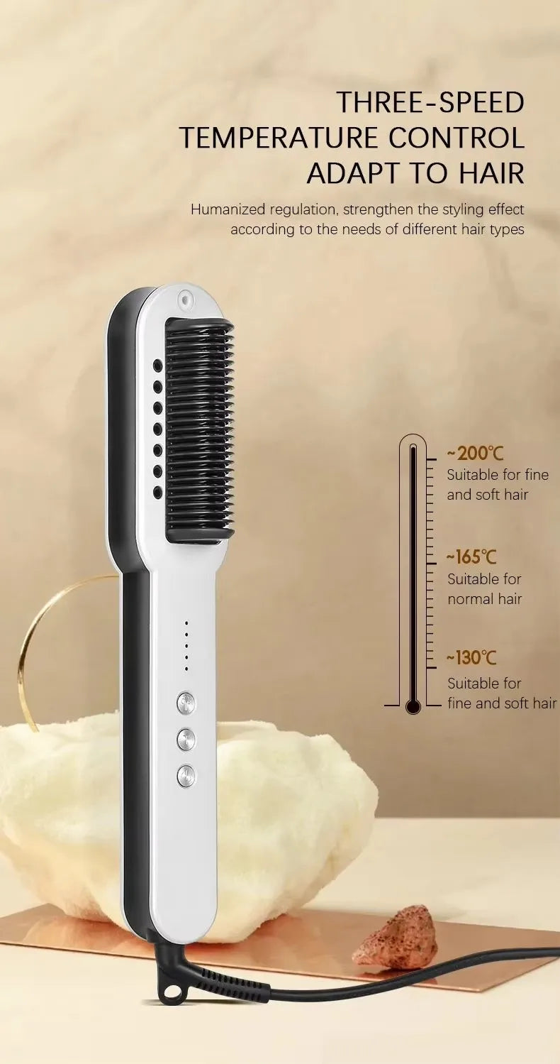 Professional Salon 2in1 Steampod Nano Spray Hair Straightener Beauty Care Hot Steam Ionic Hair Straightening Styler Comb Brush