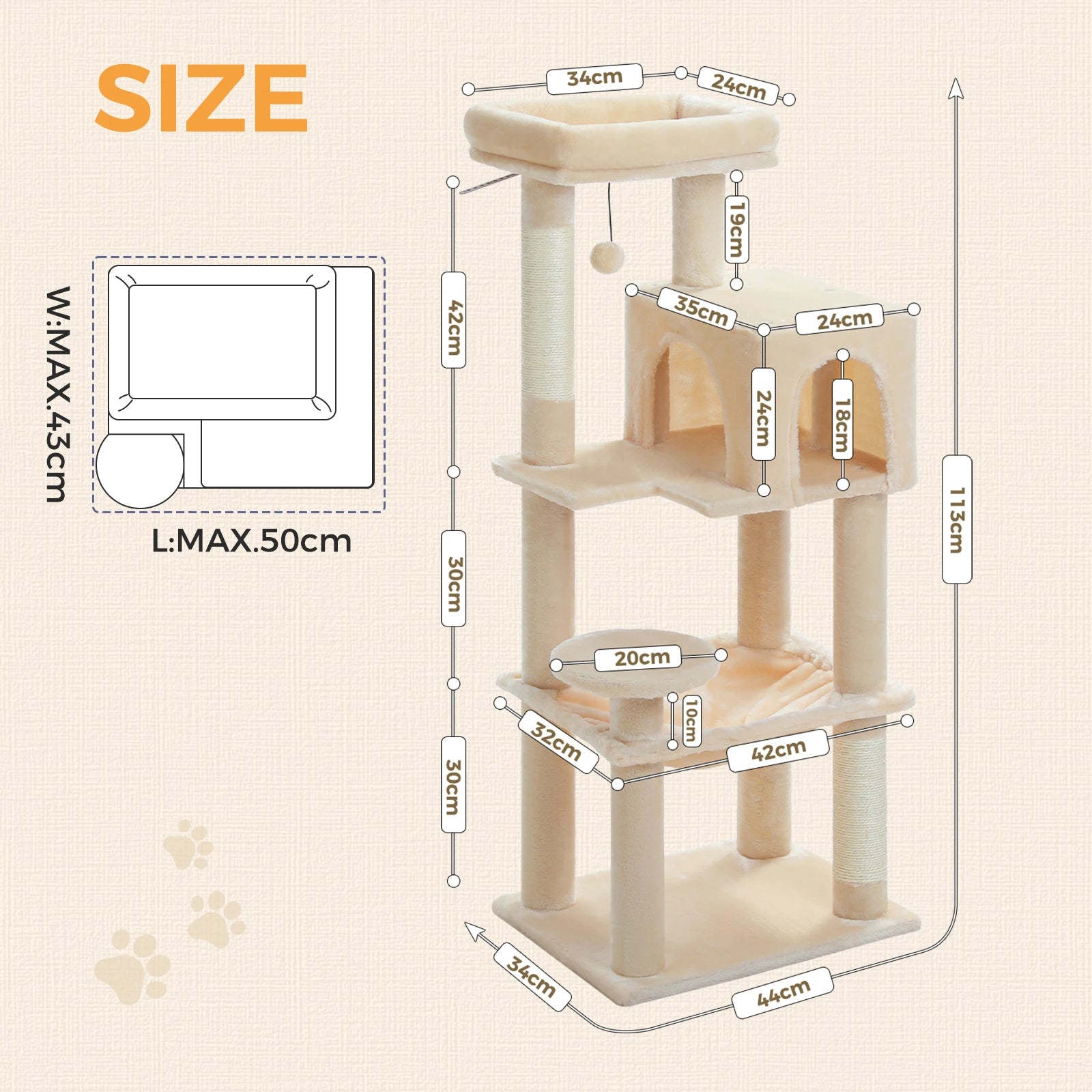 Rascador multinivel para gatos con postes de sisal, condominio acogedor, hamaca grande, torre de felpa para gatos, cama para gatitos de interior, juguetes para gatos
