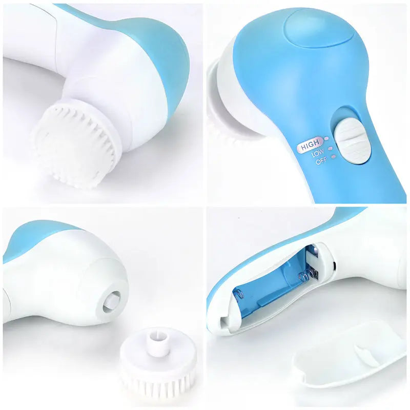 Eléctrico 5 EN 1 Limpiador Facial Eléctrico Cepillo Máquina de Lavado Spa Cuidado de la Piel Masaje Limpieza de Puntos Negros Herramientas Limpiadoras Faciales