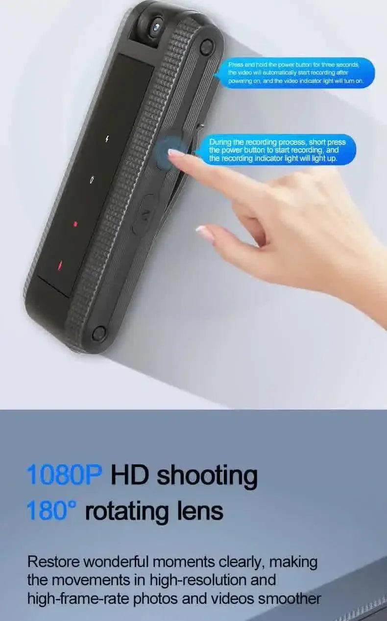 Minicámara corporal Carpbaba C2S 1080P HD DV, bodycam profesional, grabadora de video y voz digital, pequeño dispositivo de grabación de sonido y micrograbación