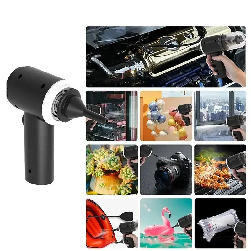 Sunny Clean: Aspiradora de coche inalámbrica de 9000 Pa, carga USB, 1200 mAh, electrodoméstico de limpieza portátil, mini aspiradora húmeda y seca para el hogar