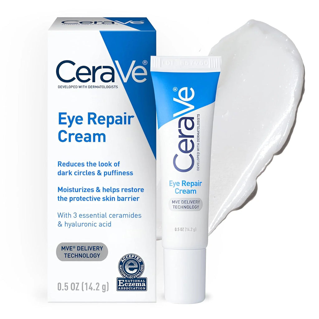 CeraVe Crema Reparadora para Ojos Hidratante para el Contorno de Ojos con Ácido Hialurónico, Niacinamida, Complejo Botánico Marino, Cuidado Diario de la Piel