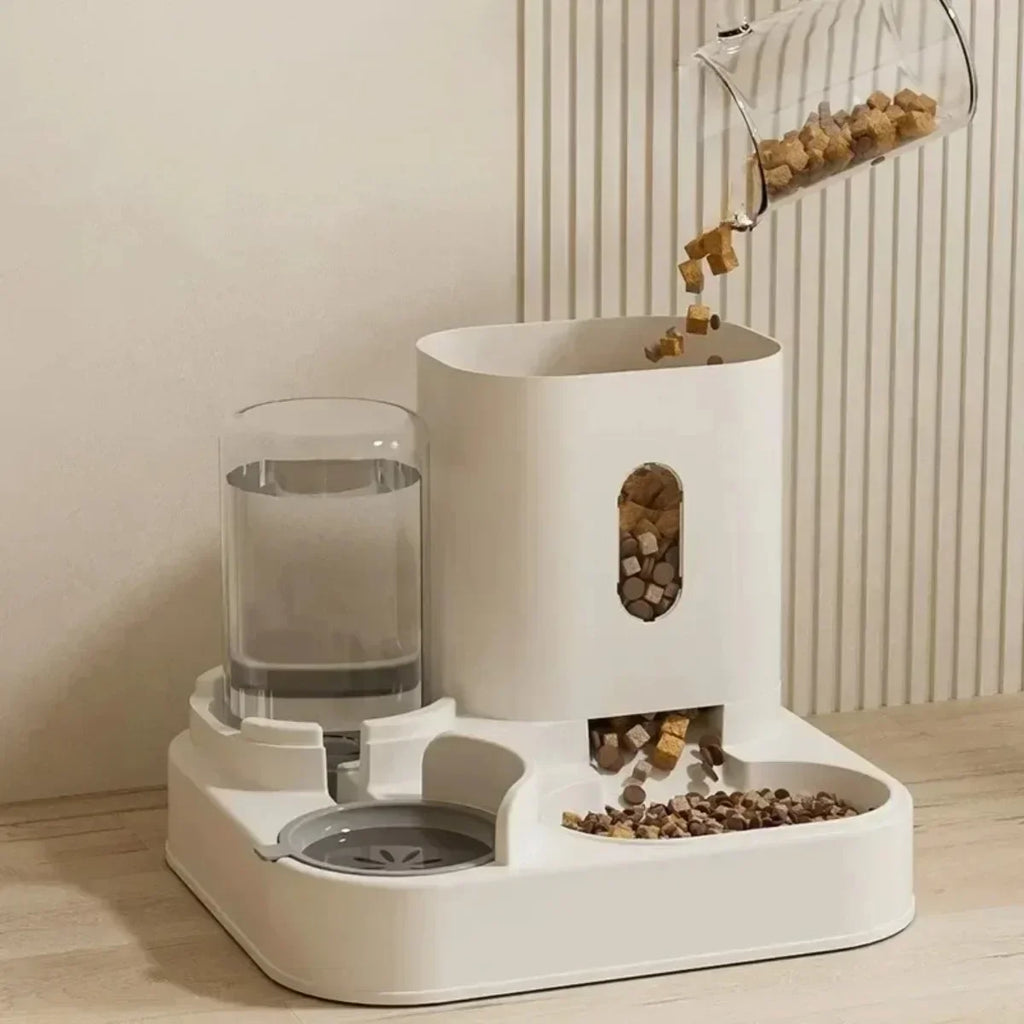 Comedero Automático para Perros y Gatos con Fuente de Agua Tazón de Gran Capacidad Dispensador de Alimentos Contenedor de Almacenamiento para Mascotas Accesorios para Mascotas Cachorros