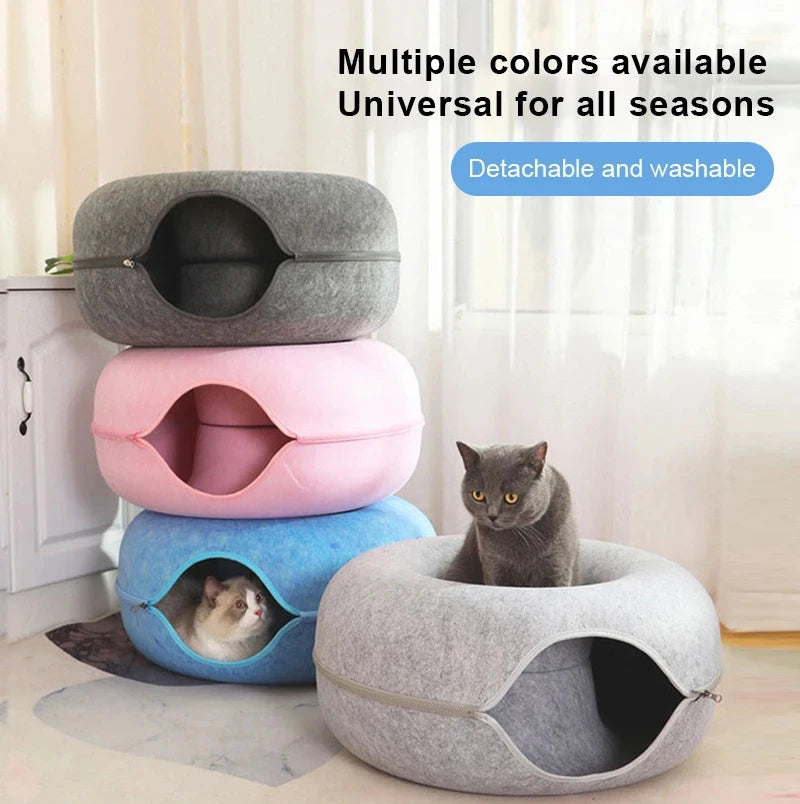 Cama para gatos Donut, túnel para gatos, juguetes para gatitos, cesto para gatos, juguete interactivo, equipo deportivo para gatitos, juguete de entrenamiento para gatos, casa para gatos