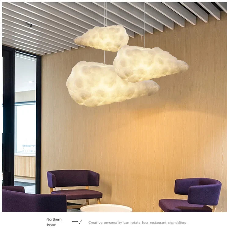 Lámpara Colgante Moderna de Nubes, Lámpara Colgante Blanca para Cafetería, Tienda de Ropa, Dormitorio Comercial, Sala de Estar