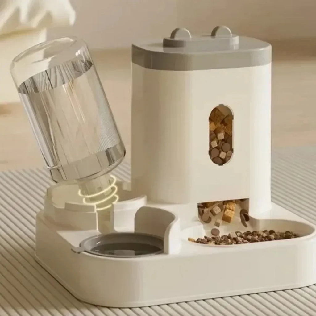 Comedero Automático para Perros y Gatos con Fuente de Agua Tazón de Gran Capacidad Dispensador de Alimentos Contenedor de Almacenamiento para Mascotas Accesorios para Mascotas Cachorros