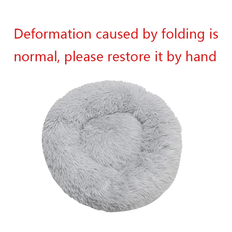 Cama redonda para perro, cama cálida de invierno para gato, cesta de felpa para perro, cama lavable para mascotas, para perros pequeños, medianos, grandes, sofá para gatos