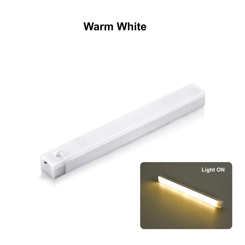 Luz de barra LED con sensor de movimiento, recargable por USB, inalámbrica, luz nocturna por inducción, lámpara de gabinete magnética portátil sin cable para cocina