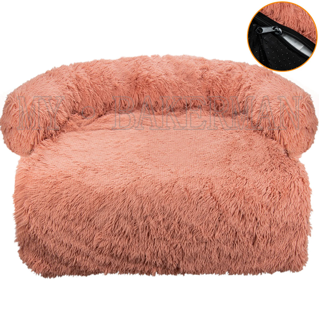 S-XXL Sofá Cama para Perros, Cama Calmante para Mascotas, Nido Cálido Lavable, Protector de Muebles Suave, Manta para Gatos, Cama Sofá para Perros Grandes