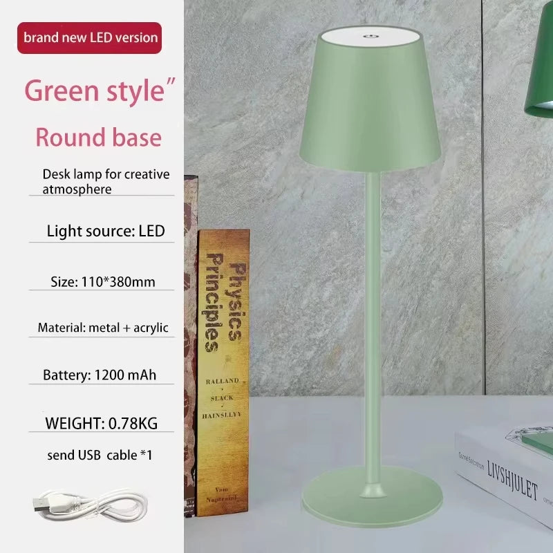 Wireless LED Table Lamps 3 Levels Dimmable Touch Night Light USB Rechargeable Led Desk Lamp For Room Study Office Bars Coffee