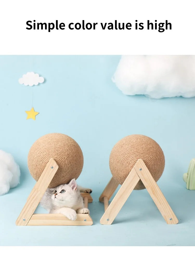 Juguete de bola rascador para gatos, cuerda de sisal para gatitos, tabla de moler patas, rascador para gatos, juguete resistente al desgaste para mascotas, muebles