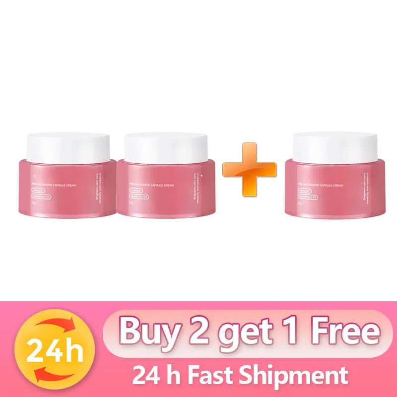 Sunny Skin: PDRN Pink Collagen Capsule Cream con crema de niacinamida para tono de piel irregular, crema hidratante facial ligera, crema coreana original
