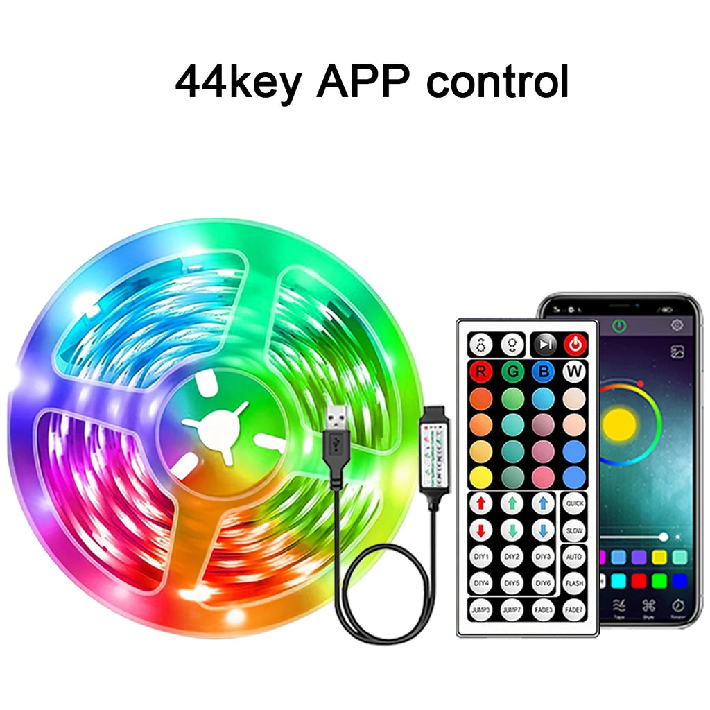 Sunny Light: Tiras de luces LED RGB de 5m, 10m, 20m, 30m, luz LED para habitación con control por APP, cinta flexible Luces LED para decoración de habitaciones y dormitorios