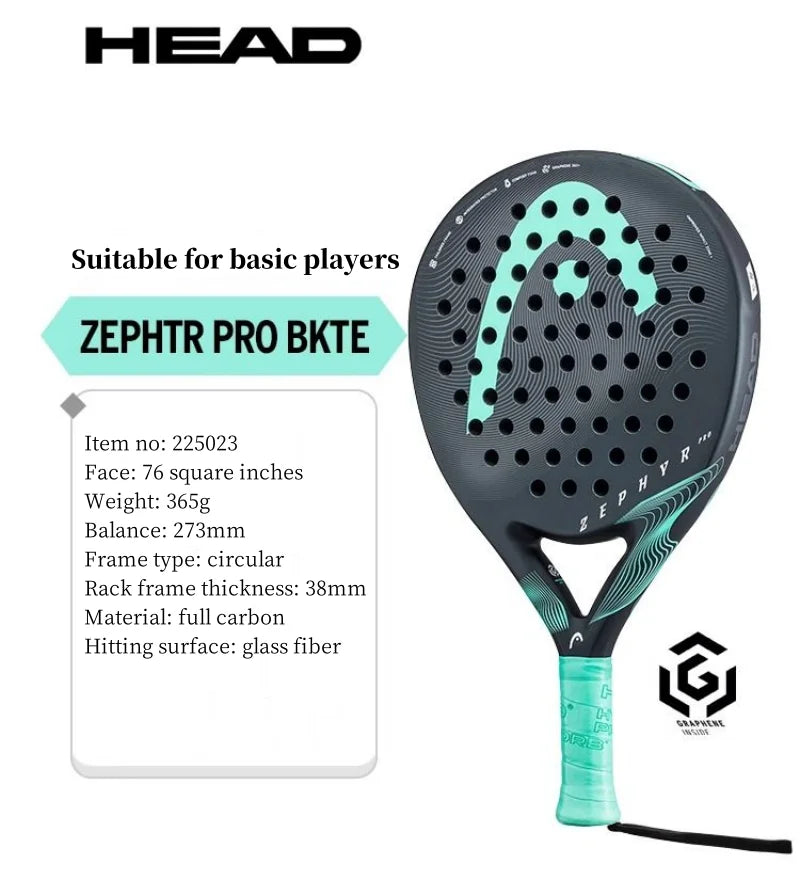 HEAD 2025 Nuevas raquetas de pádel y tenis Serie VIBE Fibra de carbono Núcleo de espuma Eva Memory Flex Raquetas de pádel y tenis ligeras