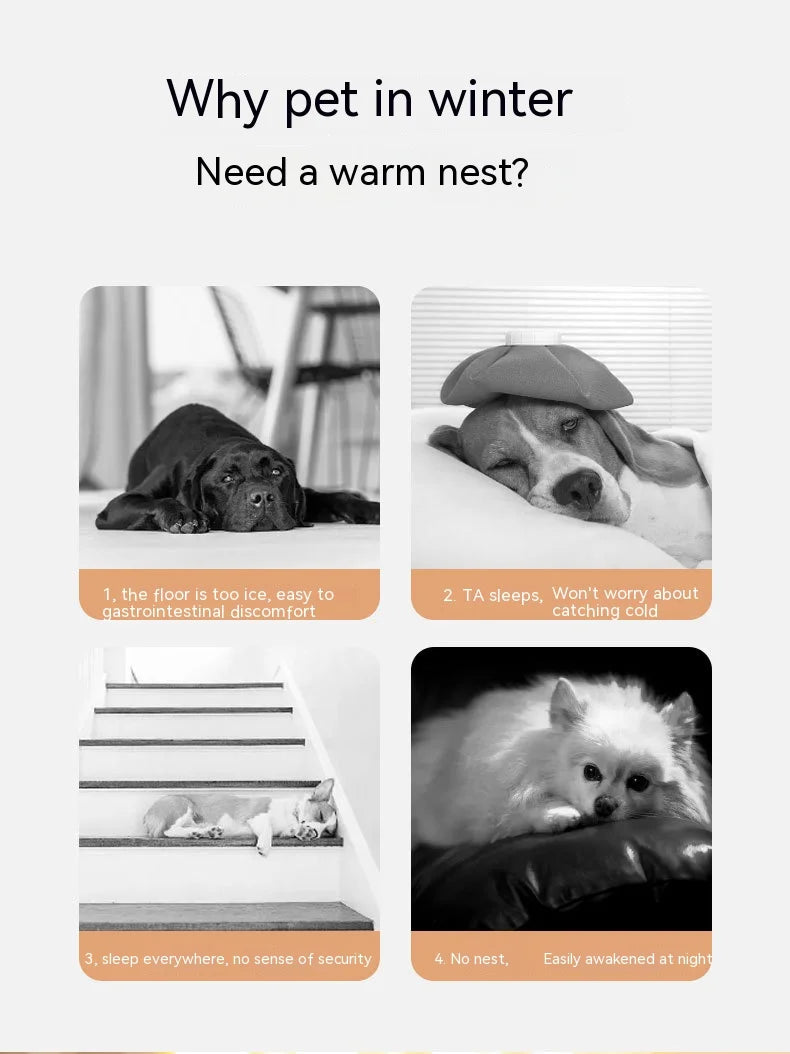 Cama para Perro Grande, Nido de Perro Grande de Invierno Cálido, Cama para Perro Desmontable y Lavable, Suministros para Mascotas de Tipo Casa de Perro Grande de Temporada, Nido para Gato