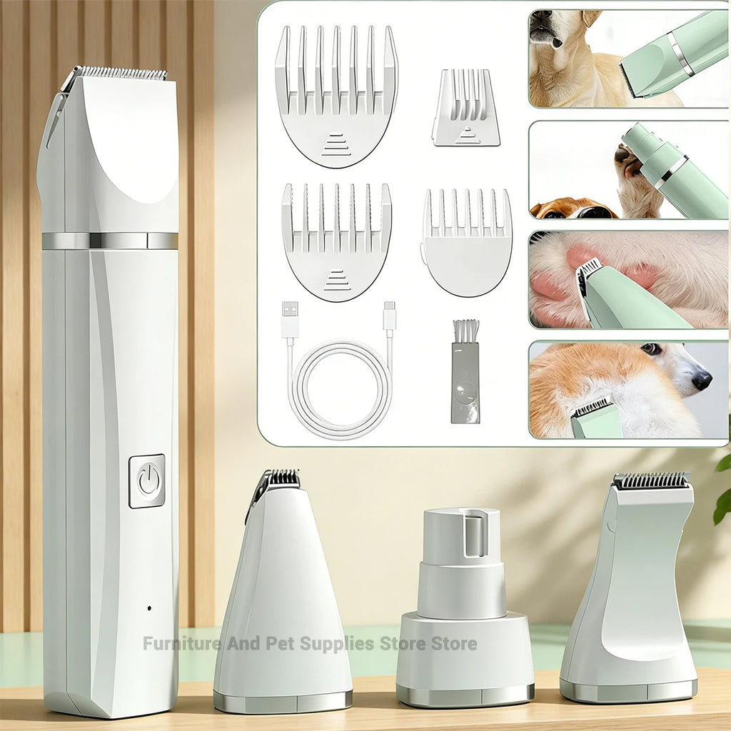 Nuevo Kit de herramientas de belleza multifuncional eléctrico 4 en 1 para mascotas Cortapelos recargable para perros y gatos Suministros para mascotas