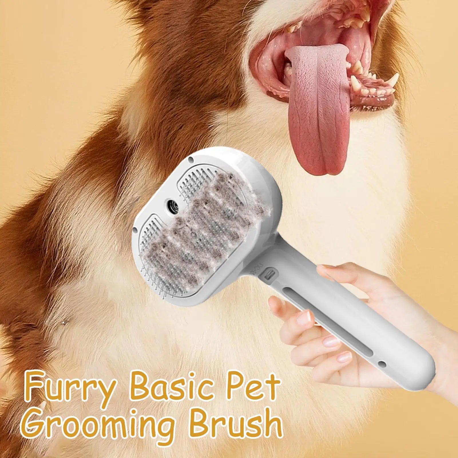Cepillo para perros al vapor, cepillo eléctrico rociador para gatos, cepillo vaporizador 3 en 1 para perros para masajes, cuidado de mascotas, eliminación de pelo enredado y suelto