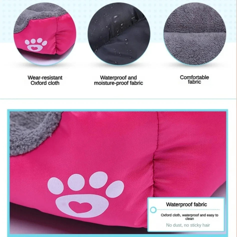 Sofá suave cuadrado grande para perros, casa elástica para perros, cojín, cama cálida de invierno para perros medianos, lavable, accesorios para casa de gatos.