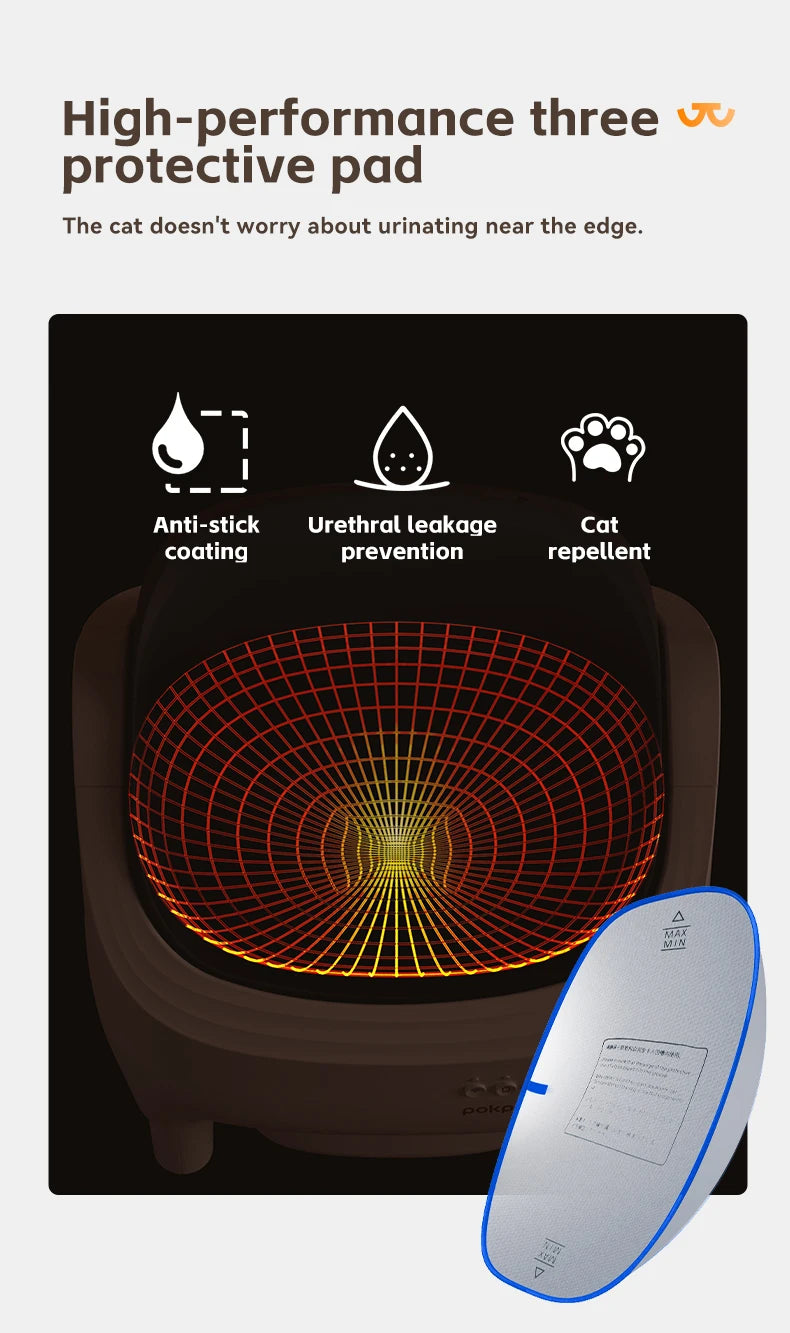 Pokpaw Smart Cat Litter Box 76L Large Automatic Self-cleaning Cats Litter Box Sandbox for cat Toilet Accessories Pet Supplies