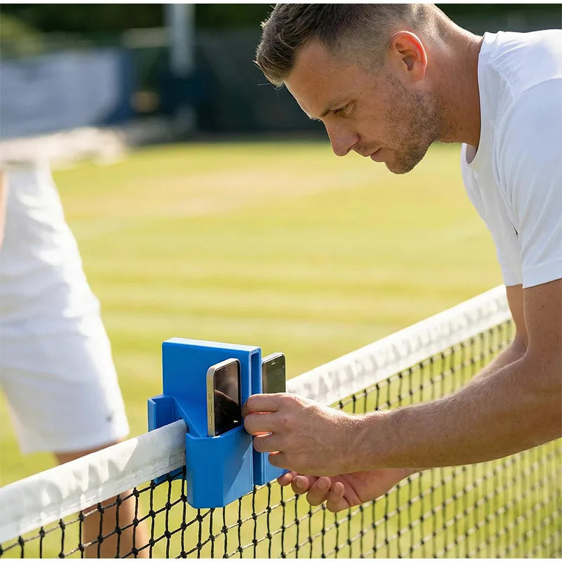 Soporte de cámara práctico para red de tenis, fácil de montar, para deportes al aire libre, grabación de video, soporte para teléfono en vallas de bádminton, béisbol, tenis