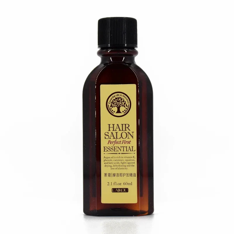 Nuevo aceite de argán de Marruecos para el crecimiento del cabello Tratamiento de queratina 100% PURO Glicerina Aceite de nuez Mascarilla capilar Aceite esencial marroquí 60ml