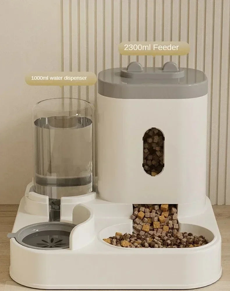 Comedero Automático para Perros y Gatos con Fuente de Agua Tazón de Gran Capacidad Dispensador de Alimentos Contenedor de Almacenamiento para Mascotas Accesorios para Mascotas Cachorros