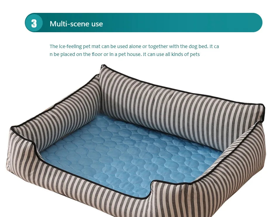 Colchoneta Refrescante para Perros, Cama Fría de Verano para Mascotas, Tamaño Extra Grande Para Perros Pequeños y Grandes, Accesorios para Mascotas, Manta Duradera para Gatos, Manta de Hielo para Gatos y Sofás