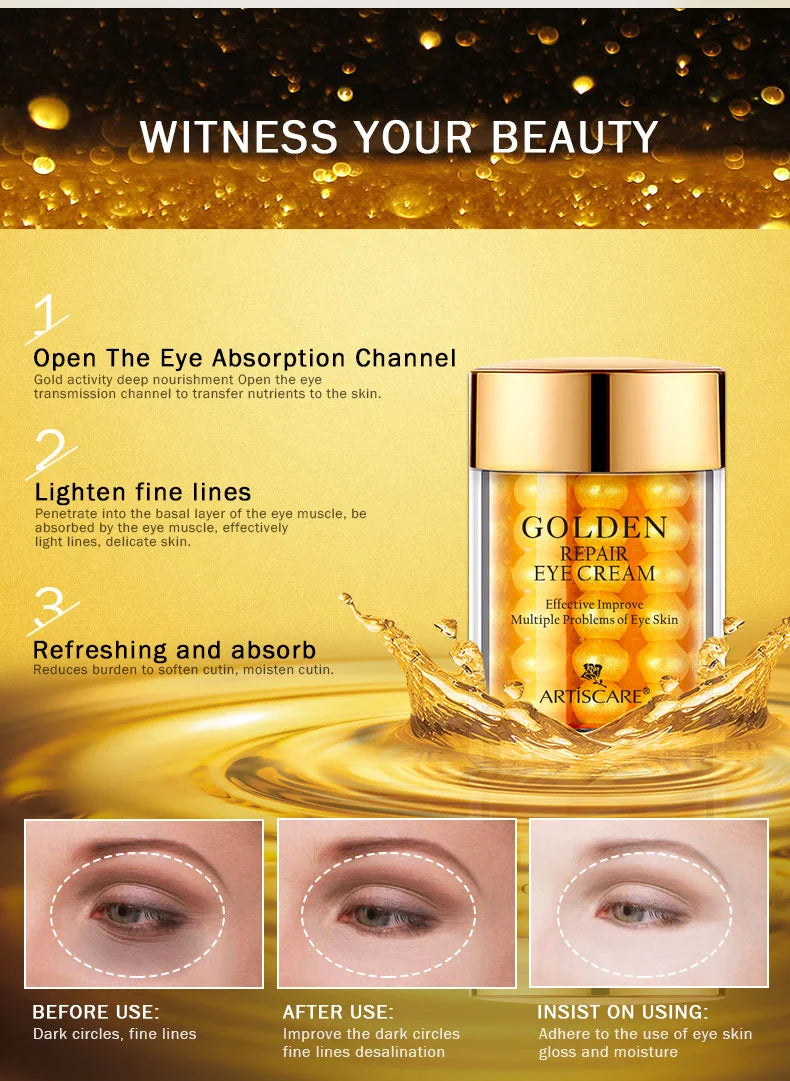 ARTISCARE SET de cuidado de la piel con oro de 24K, Crema facial, Suero hidratante, Esencia para ojeras, Productos coreanos para el cuidado de la piel