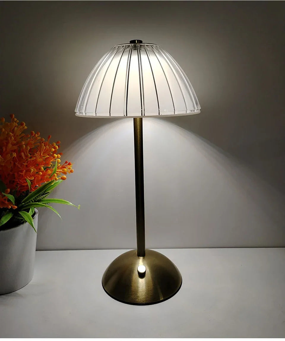 Lámpara de mesa LED recargable por USB con atenuación táctil, luz ambiental para cafetería/bar, luz nocturna de lectura con protección ocular, decoración para dormitorio