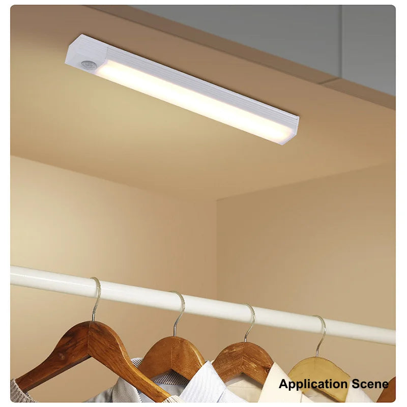 Luz de barra LED con sensor de movimiento, recargable por USB, inalámbrica, luz nocturna por inducción, lámpara de gabinete magnética portátil sin cable para cocina