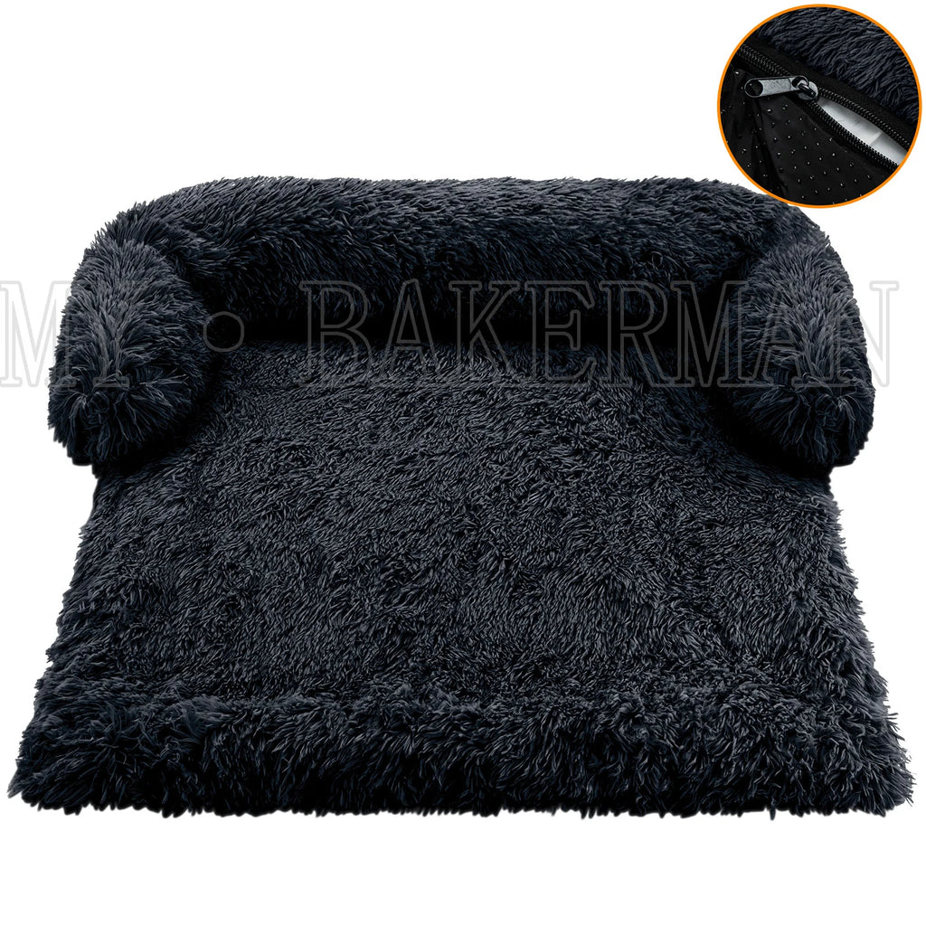 S-XXL Sofá Cama para Perros, Cama Calmante para Mascotas, Nido Cálido Lavable, Protector de Muebles Suave, Manta para Gatos, Cama Sofá para Perros Grandes
