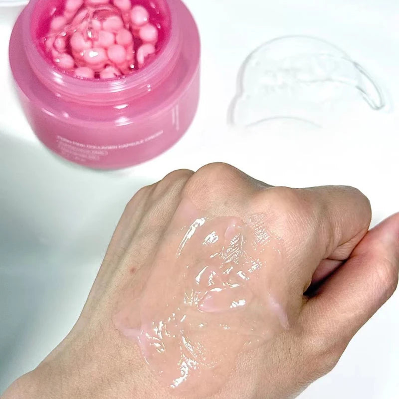 Sunny Skin: PDRN Pink Collagen Capsule Cream con crema de niacinamida para tono de piel irregular, crema hidratante facial ligera, crema coreana original